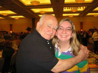 Ed Asner hugs Sally